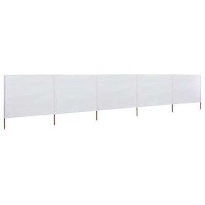 VidaXL Windscherm 5-panelen 600x80 cm stof zandwit