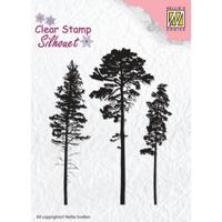 Nellie's Choice • silhouet clear stempels 3 pinetrees - thumbnail