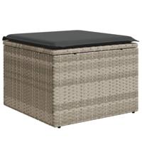 8-delige Loungeset met kussens poly rattan lichtgrijs - thumbnail