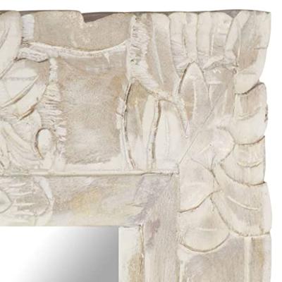 VidaXL Spiegel 50x50 cm massief mangohout wit