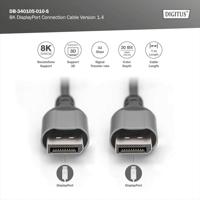 Digitus DB-340105-010-S DisplayPort Adapter [1x DisplayPort stekker - 1x DisplayPort stekker] Zwart Afgeschermd, Rond 1 m - thumbnail