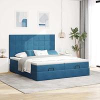 Ottoman bed met matrassen en LED's 160x200cm fluweel - thumbnail