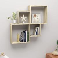 Wandschap kubus 80x15x78,5 cm bewerkt hout sonoma eiken - thumbnail