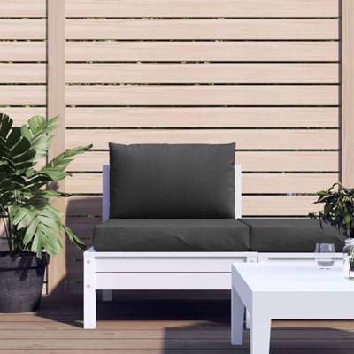 VidaXL Palletkussens 2 st stof gemêleerd antracietkleurig
