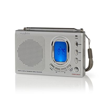 FM-radio | 1,5W | Wereldontvanger | Alarmfunctie | Grijs