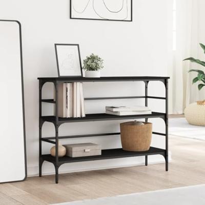 Wandtafel 100x32x75 cm bewerkt hout zwart