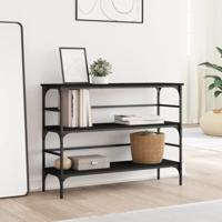 Wandtafel 100x32x75 cm bewerkt hout zwart - thumbnail