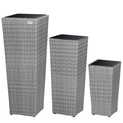 Casaria Bloempotten - 3 stuks - Polyrattan Casaria Bloempotten - 3 stuks - Polyrattan