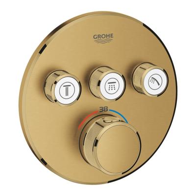 Grohe Inbouwkraan Grohtherm Smart Control Thermostaatkraan met 3-weg Omstelling Cool Sunrise Geborsteld Grohe Inbouwkraan Grohtherm Smart Control Thermostaatkraan met 3-weg Omstelling Cool Sunrise Geborsteld