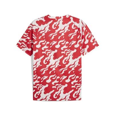 PUMA AC Milan Pre-Match Trainingsshirt 2025-2026 Wit Rood PUMA AC Milan Pre-Match Trainingsshirt 2025-2026 Wit Rood