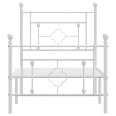 Bedframe met hoofd- en voeteneinde metaal wit 107x203 cm