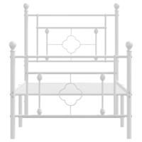 Bedframe met hoofd- en voeteneinde metaal wit 100x190 cm - thumbnail