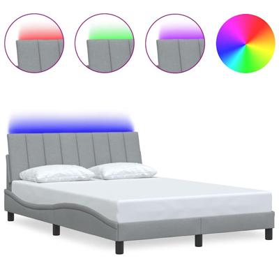 Bedframe zonder matras "Hanko" 120x200 cm stof lichtgrijs