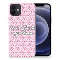 iPhone 12 | 12 Pro (6.1") Silicone-hoesje Flowers Pink DTMP - thumbnail