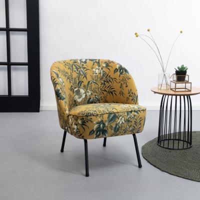 WOOOD Fauteuil 'Vogue Poppy' Velvet, kleur Mosterd