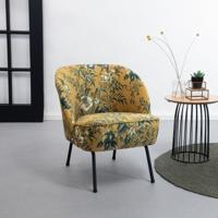WOOOD Fauteuil 'Vogue Poppy' Velvet, kleur Mosterd - thumbnail