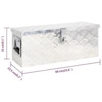 VidaXL Opbergbox 60x23,5x23 cm aluminium zilverkleurig - thumbnail
