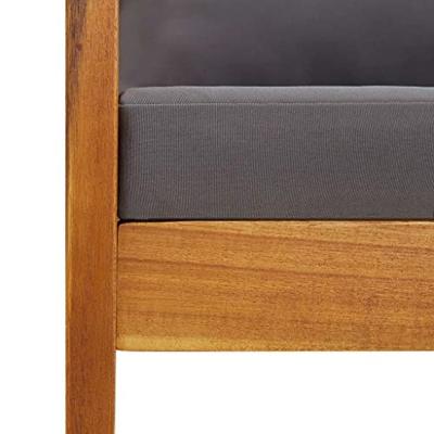 Tuinstoelen 2 st met kussens massief acaciahout