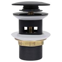 VidaXL Afvoer pop-up met overloop 6,4x6,4x9,1 cm zwart - thumbnail