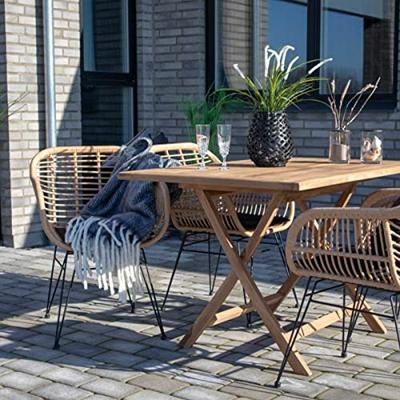 Artichok Madelein rotan tuinstoel naturel - met armleuning en Artichok Madelein rotan tuinstoel naturel - met armleuning en