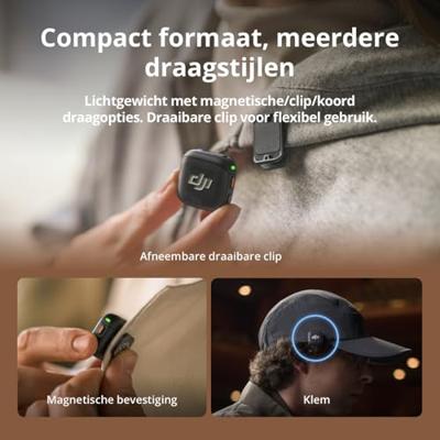 Draadloze microfoonset - DJI - Mic 3 - 1 zender (TX) - 1 ontvanger (RX)