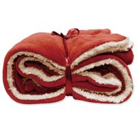 Unique Living Unique Living Lars coral fleece/suede plaid 150x200cm redwood - thumbnail