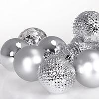 Kerstboom decoraties - Set van 66 - zilver - thumbnail