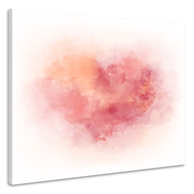 Schilderij - Aquarel hart , 3 Maten, Premium print