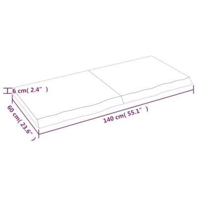 VidaXL Wastafelblad 140x60x(2-6) cm behandeld massief hout donkerbruin VidaXL Wastafelblad 140x60x(2-6) cm behandeld massief hout donkerbruin