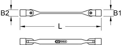KS Tools 517.0308 5170308 Dubbele scharniersleutel 21 - 23 mm Uitvoering Inbus 297 mm 1 stuk(s)