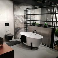 Vrijstaand Bad BWS Solid Surface 151x76x46 cm Mat Wit Aqua Splash - thumbnail