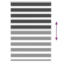 Zebra rolgordijn 100x150 cm stofbreedte 95,9 cm zwart - thumbnail