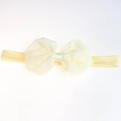2 PC'S baby hoofdband lint chiffon Bow kinderen haar band hoofddeksels (beige)