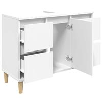 Wastafelkast 80x33x60 cm bewerkt hout wit - thumbnail