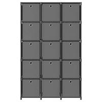 Kast met 15 vakken met boxen 103x30x175,5 cm stof grijs - thumbnail