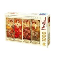 Alphonse Mucha Puzzel 1000 Stukjes Edelsteine - thumbnail