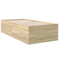 Bedframe bewerkt hout sonoma eikenkleurig 100x200 cm - thumbnail