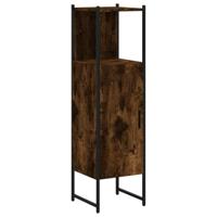 Badkamerkast 33x33x120,5 cm bewerkt hout gerookt eikenkleurig - thumbnail