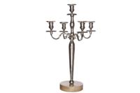 Kandelaar natuurhout zilver voor 5 kaarsen (73 cm) - thumbnail