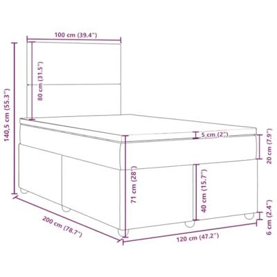 Boxspring met matras stof lichtgrijs 120x200 cm Boxspring met matras stof lichtgrijs 120x200 cm