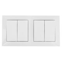 Dubbele Wisselschakelaar Inbouw 2-voudig met Afdekraam Wit - thumbnail