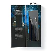 Nedis USB-kabel - Apple Lightning 8-Pin - USB Type-C ™ stekker - Vernikkeld - 1,00 m - rond - gevlochten/nylon - Zwart/Blauw - Verpakking met kijkvenster - thumbnail