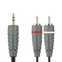 Bandridge Stereo mini jack naar 2x tulp kabel