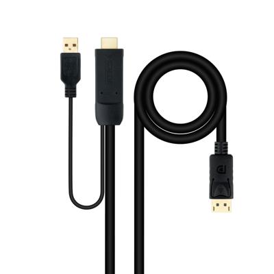 DisplayPort naar HDMI Kabel NANOCABLE 10.15.4352 Zwart 1,8 m 4K Ultra HD