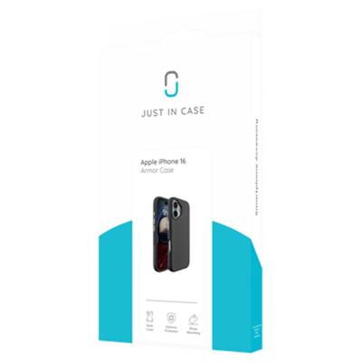 Just in Case Armor Case voor Apple iPhone 16 Telefoonhoesje Zwart