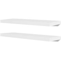 Wandplanken zwevend voor boeken/dvd's MDF wit 2 st - thumbnail