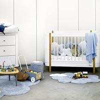 Wasbaar katoenen tapijt Kleine wolk volume - LORENA CANALS hemelsblauw - thumbnail