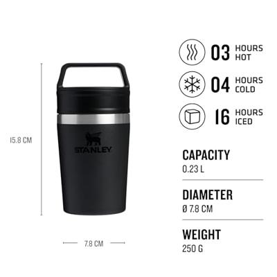 Stanley The Café-To-Go Travel Mug .23L / 8oz Drinkbeker Black 230ML - thumbnail