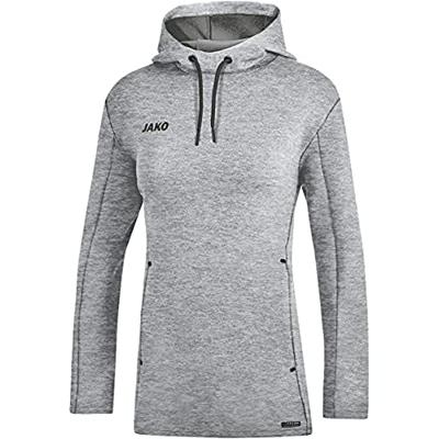 JAKO 6729D Sweater Met Kap Premium Basics Dames - Lichtgrijs Gemeleerd - 36