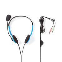 Nedis CHST100BU Pc-headset On-ear 2x 3,5 Mm Connectoren 2,0 M Blauw - thumbnail